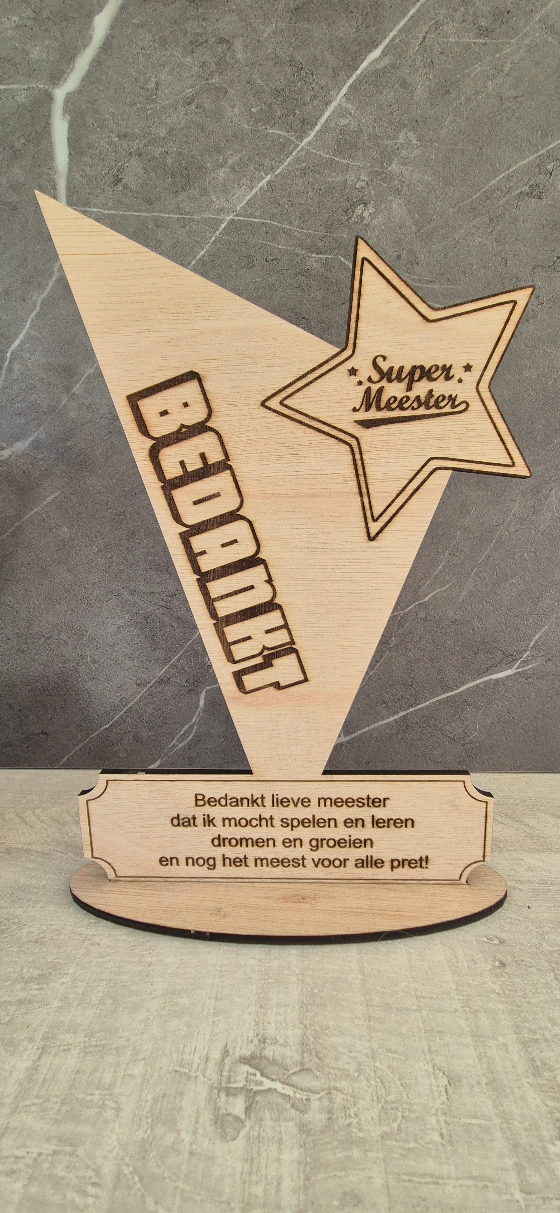 Bedankingstrofee (juf/meester)