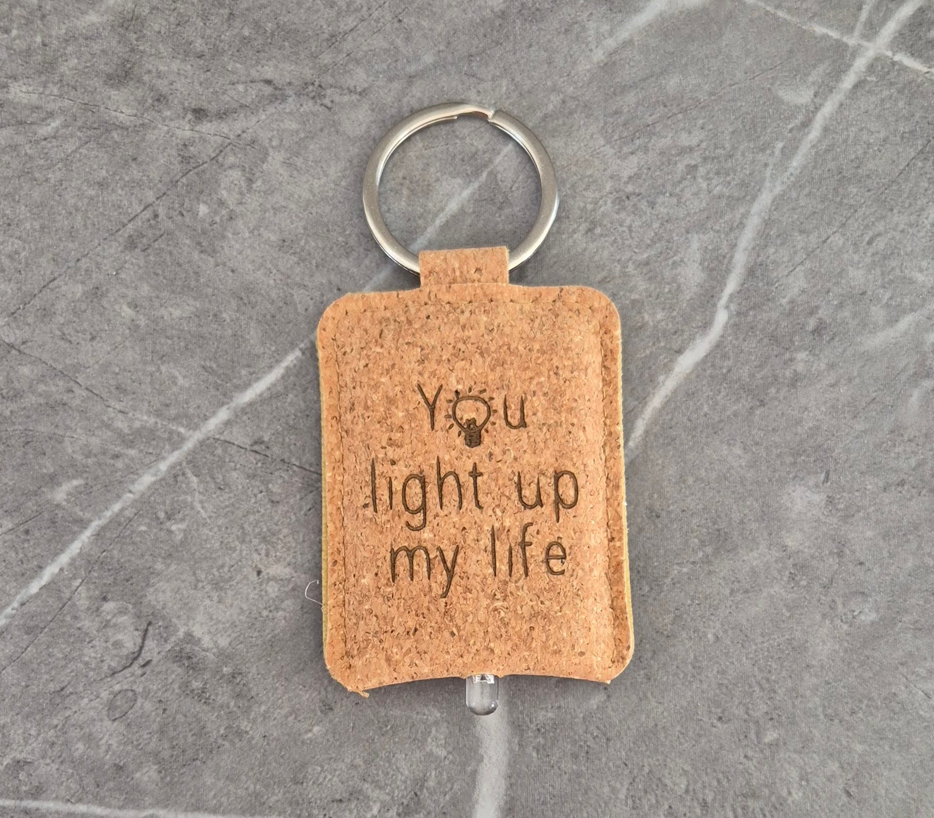 Sleutelhanger kurk met lampje
