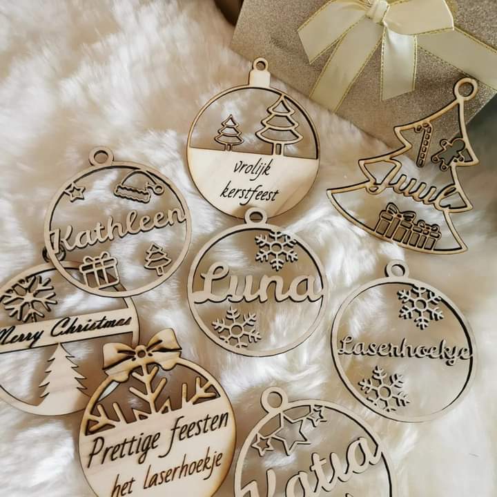 Houten kerstbal