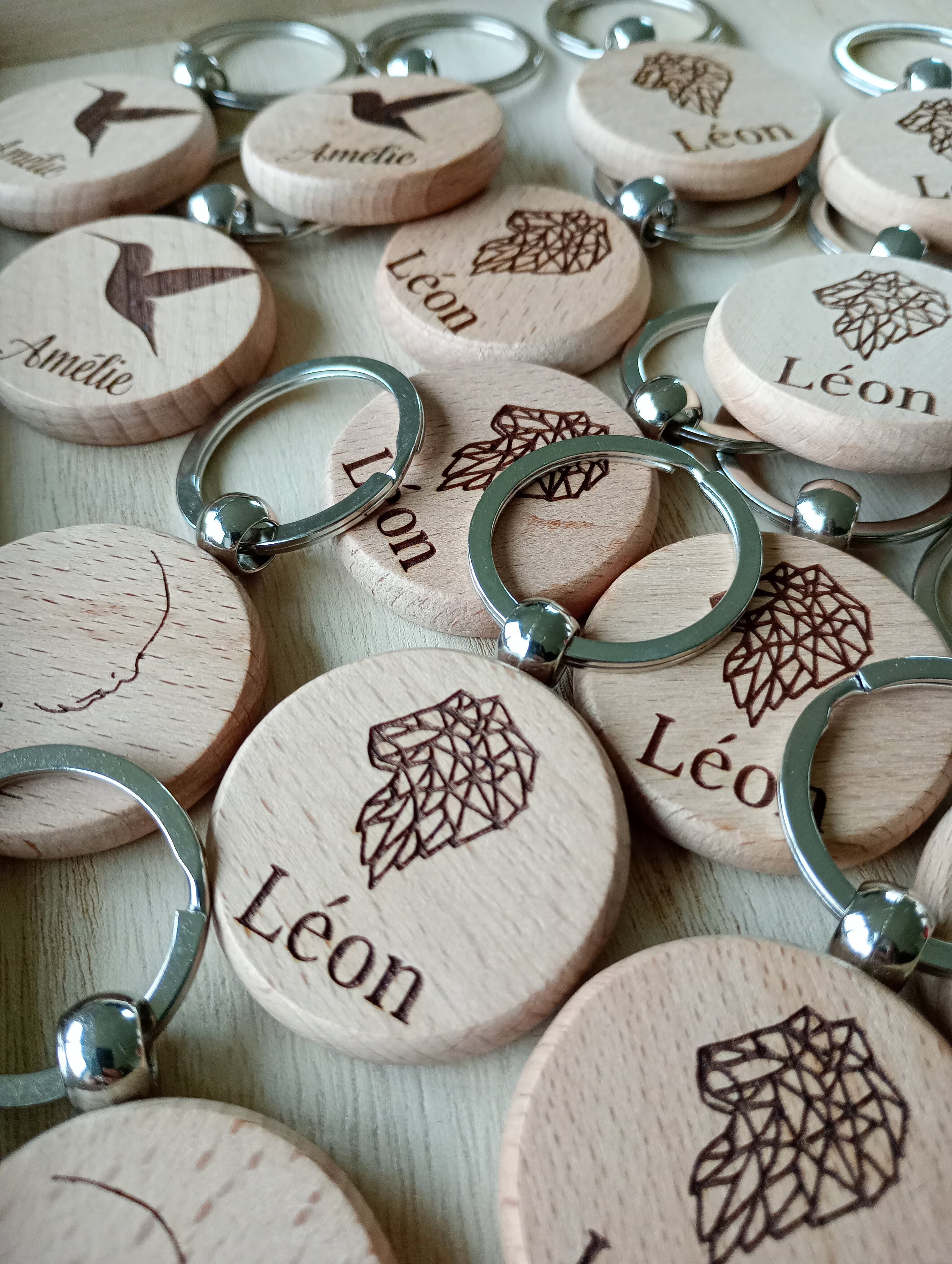 Houten sleutelhangers