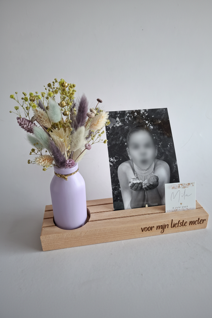 Memoryhouder in massief beukenhout met 3 fijne groeven