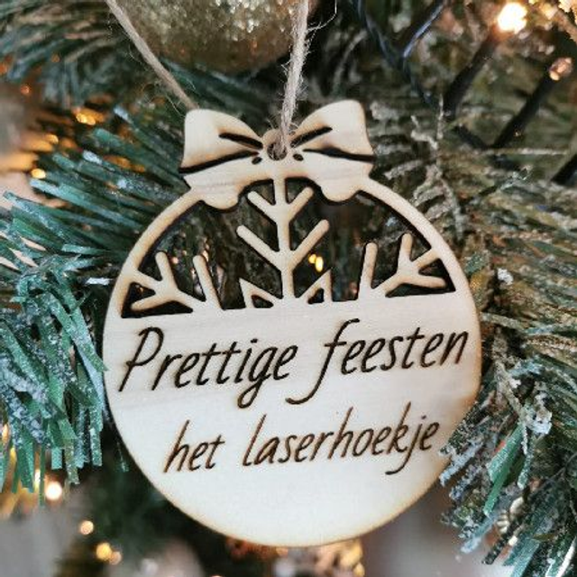 Houten kerstbal