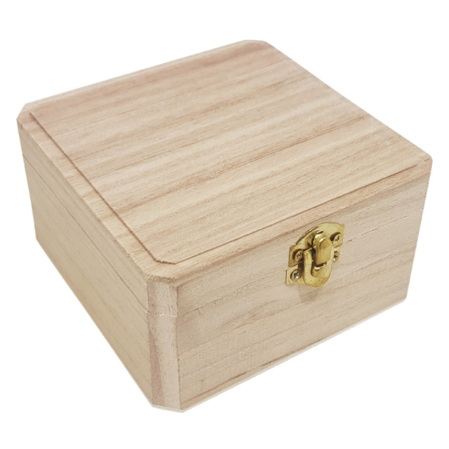 Vierkant kistje paulownia (Met slotje en infrezing in het deksel)