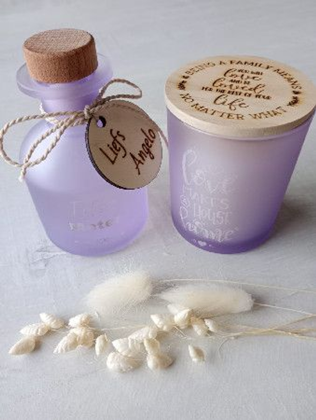 Geschenkset geurkaars en geurstokjes