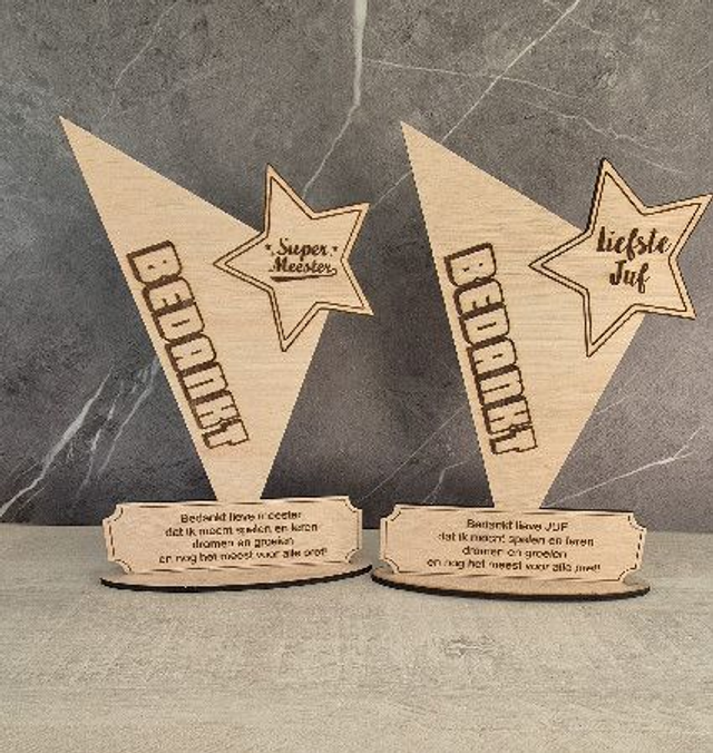 Bedankingstrofee (juf/meester)