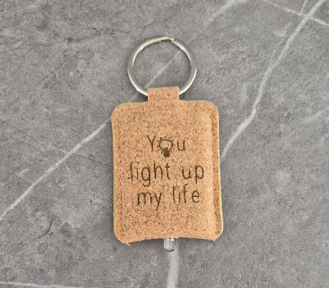 Sleutelhanger kurk met lampje