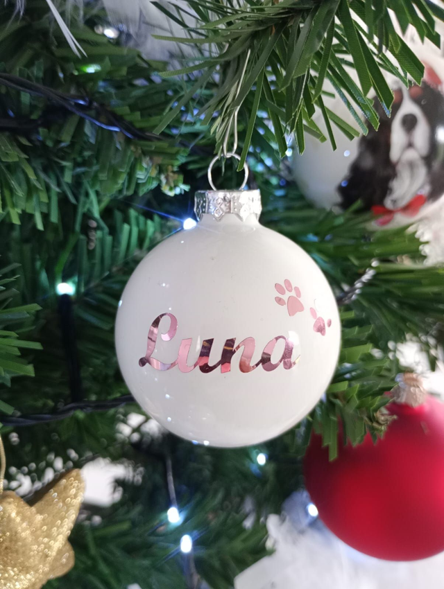 Kerstbal met gepersonaliseerde tekst